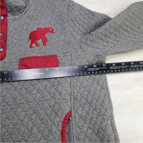 Alabama Crimson Tide Pressbox Magnum Quilted Quarter-Snap Pullover Medium Gray - Picture 10 of 10